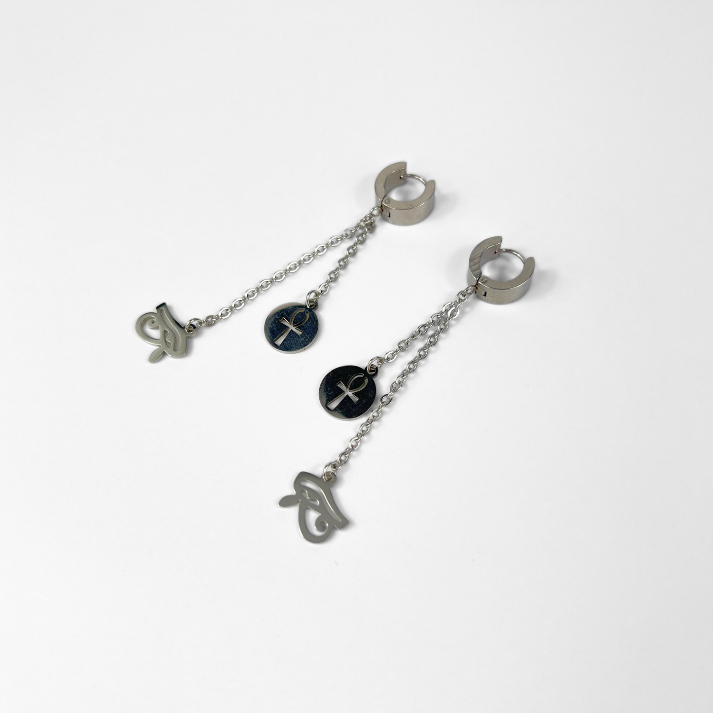 Ankh and Eye of Horus earring, Mono or Pair