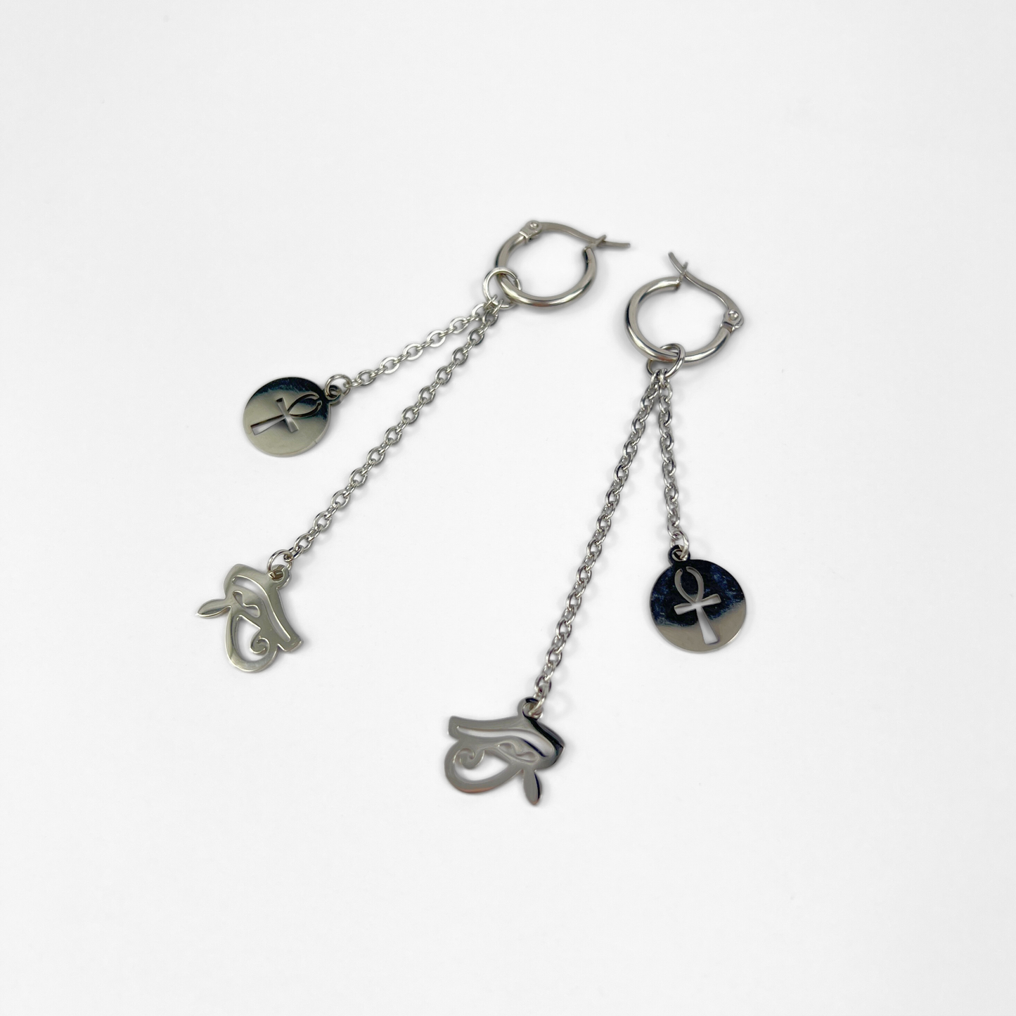 Ankh and Eye of Horus earring, Mono or Pair