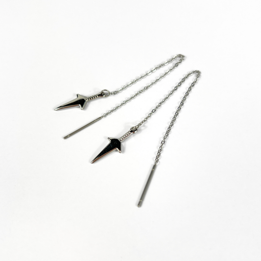 Kunai threader earrings, stainless steel