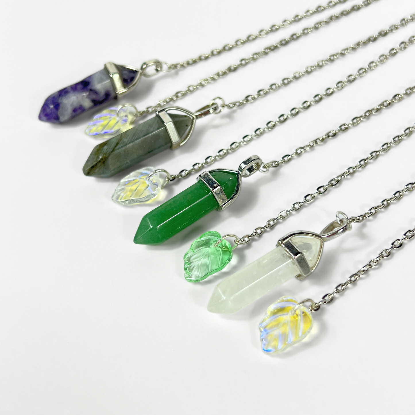 Charoite and leaf dowsing divination pendulum