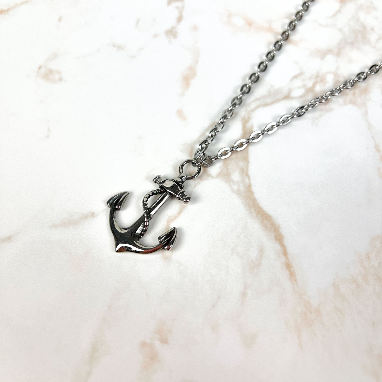 Marine anchor necklace, stainless steel Baguette Magick