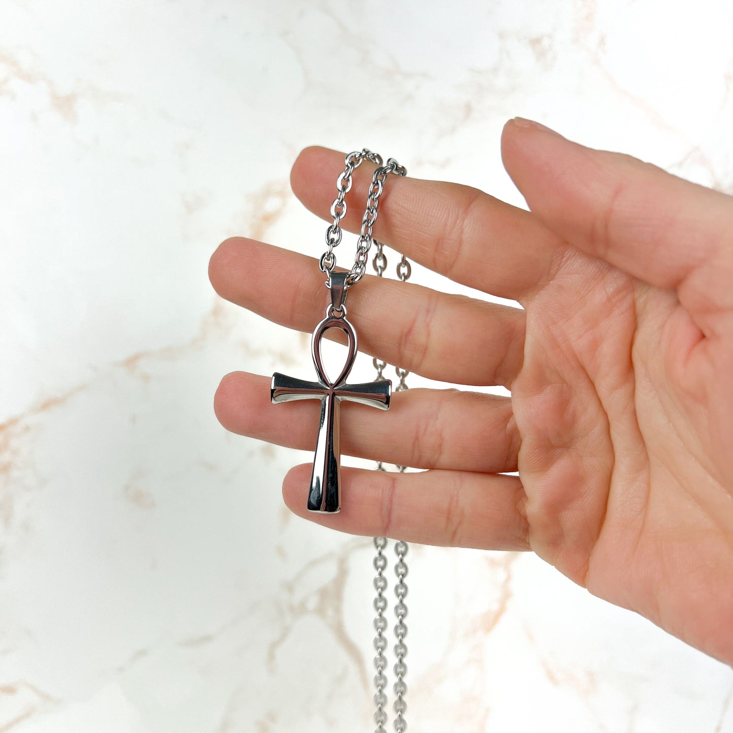 Ankh, key of the Nil necklace, stainless steel Baguette Magick