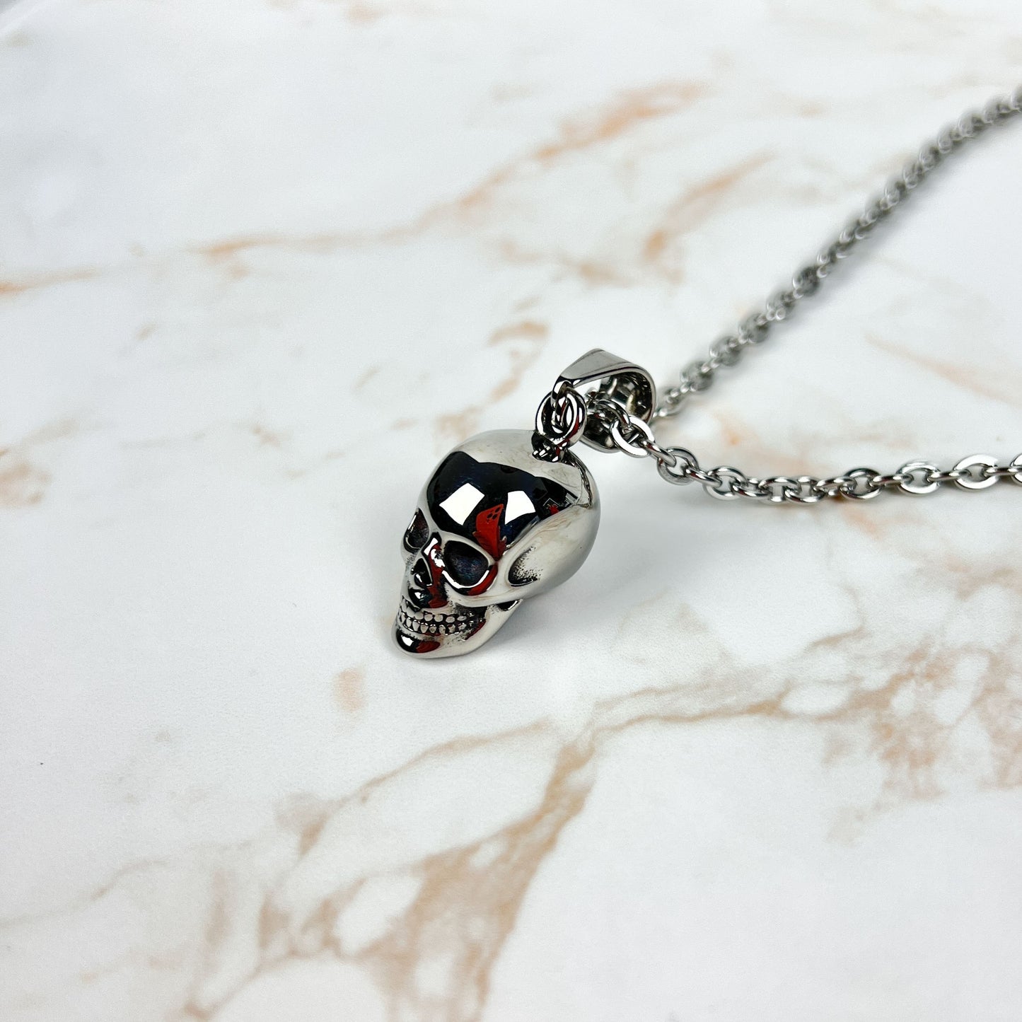 Stainless steel skull gothic necklace Baguette Magick