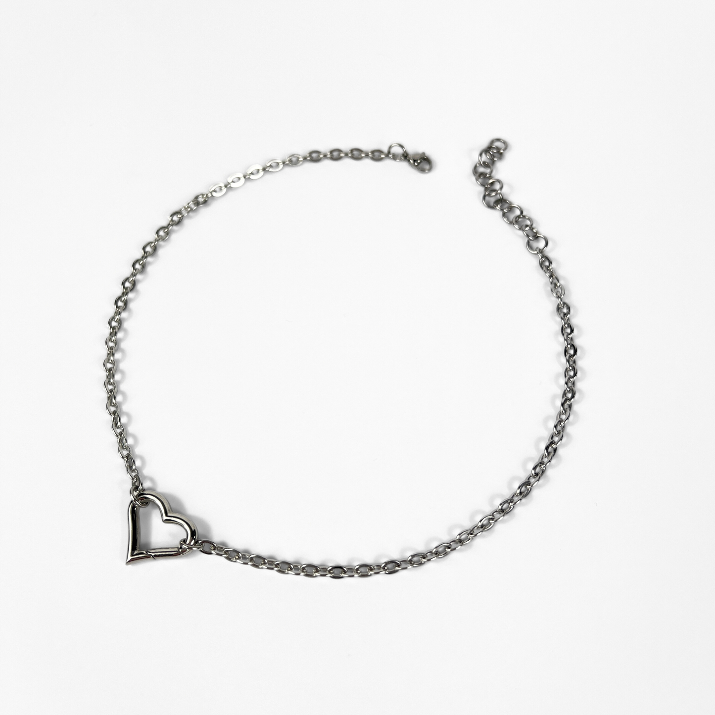 Heart choker, sweet and gothic necklace, two versions, stainless steel Baguette Magick