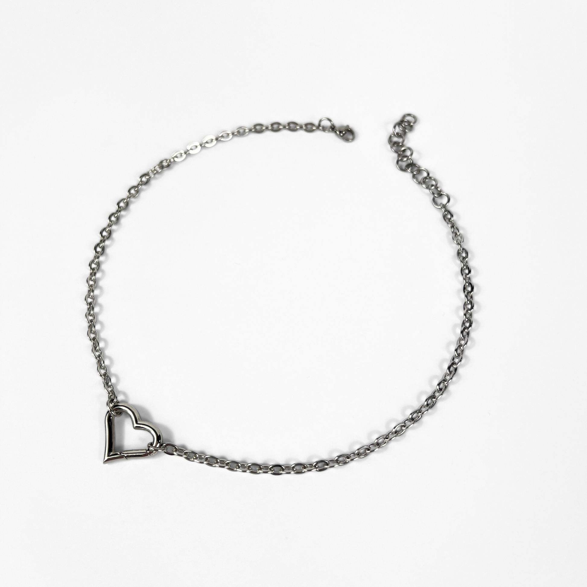 Heart choker, sweet and gothic necklace, two versions, stainless steel Baguette Magick