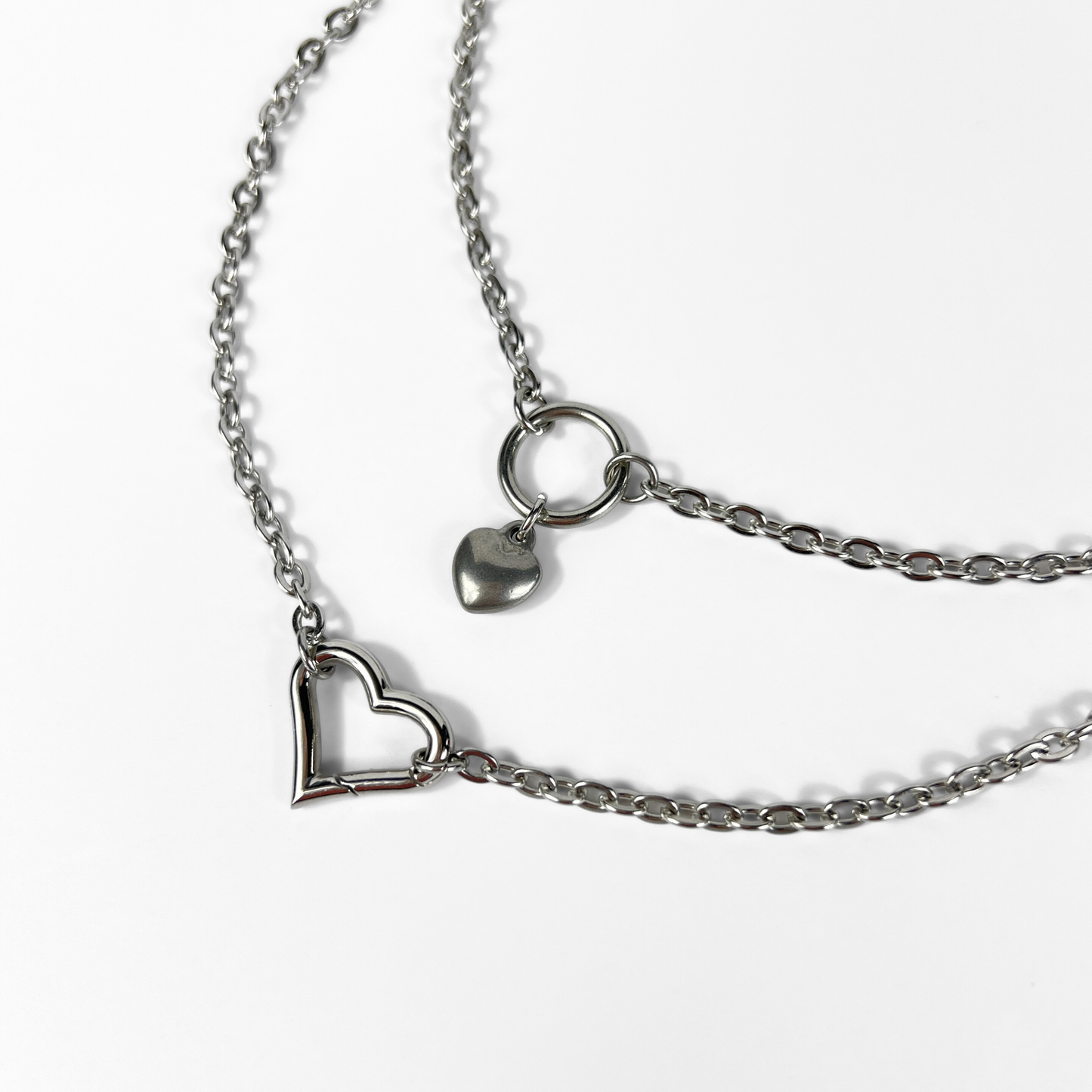 Heart choker, sweet and gothic necklace, two versions, stainless steel Baguette Magick