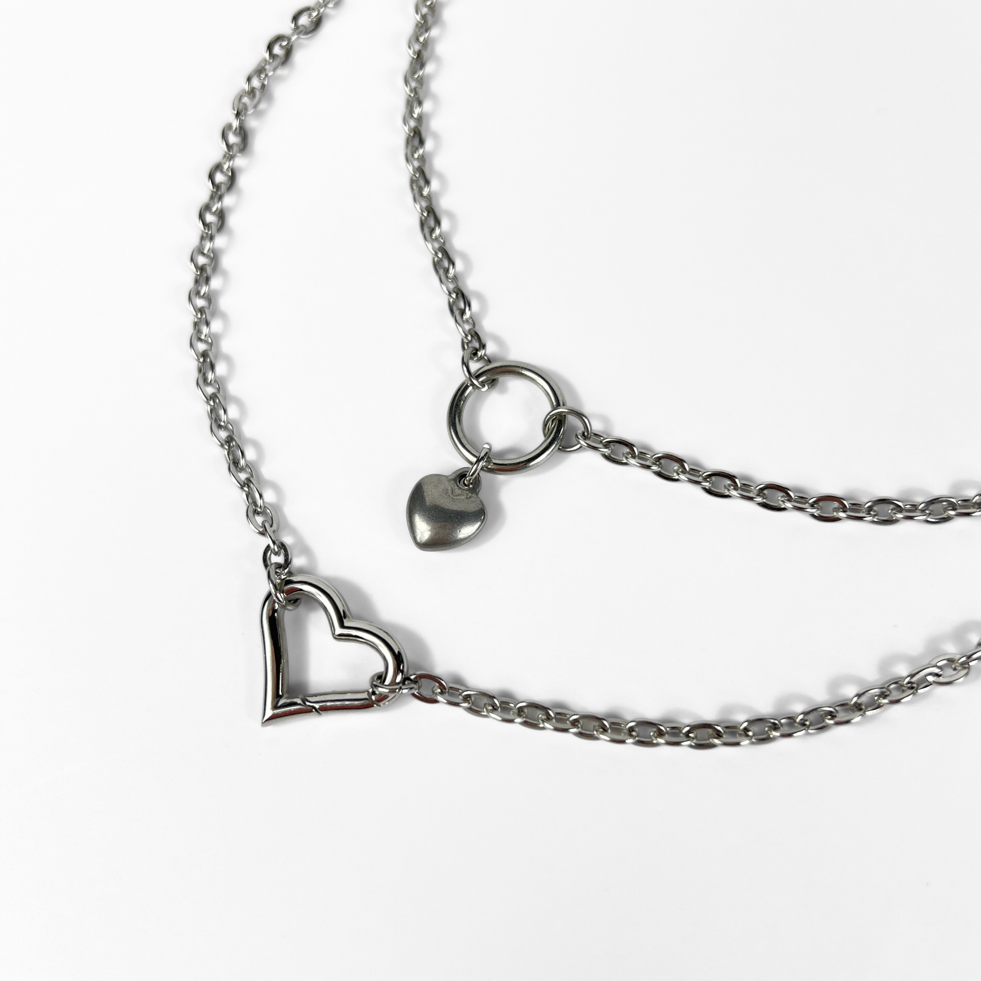 Heart choker, sweet and gothic necklace, two versions, stainless steel Baguette Magick