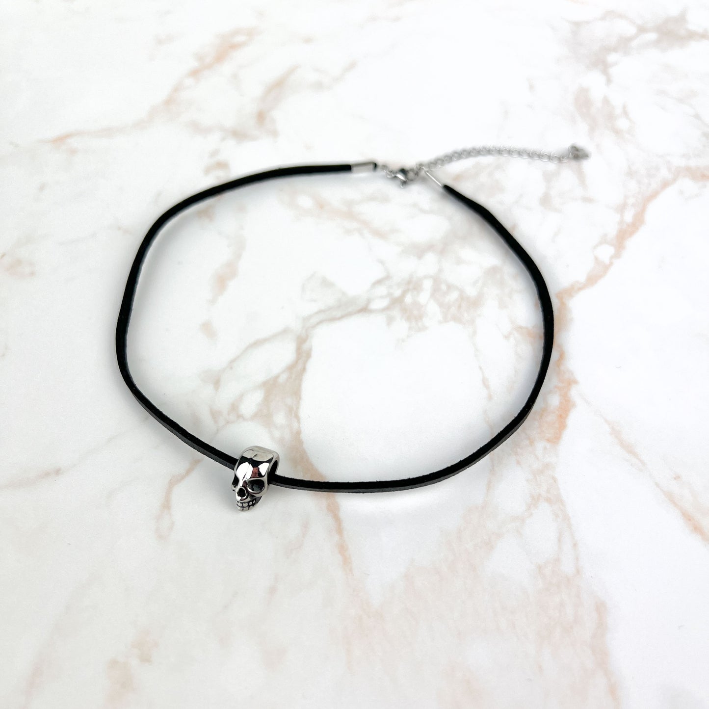 Witch black choker, vegan suede and stainless steel Baguette Magick