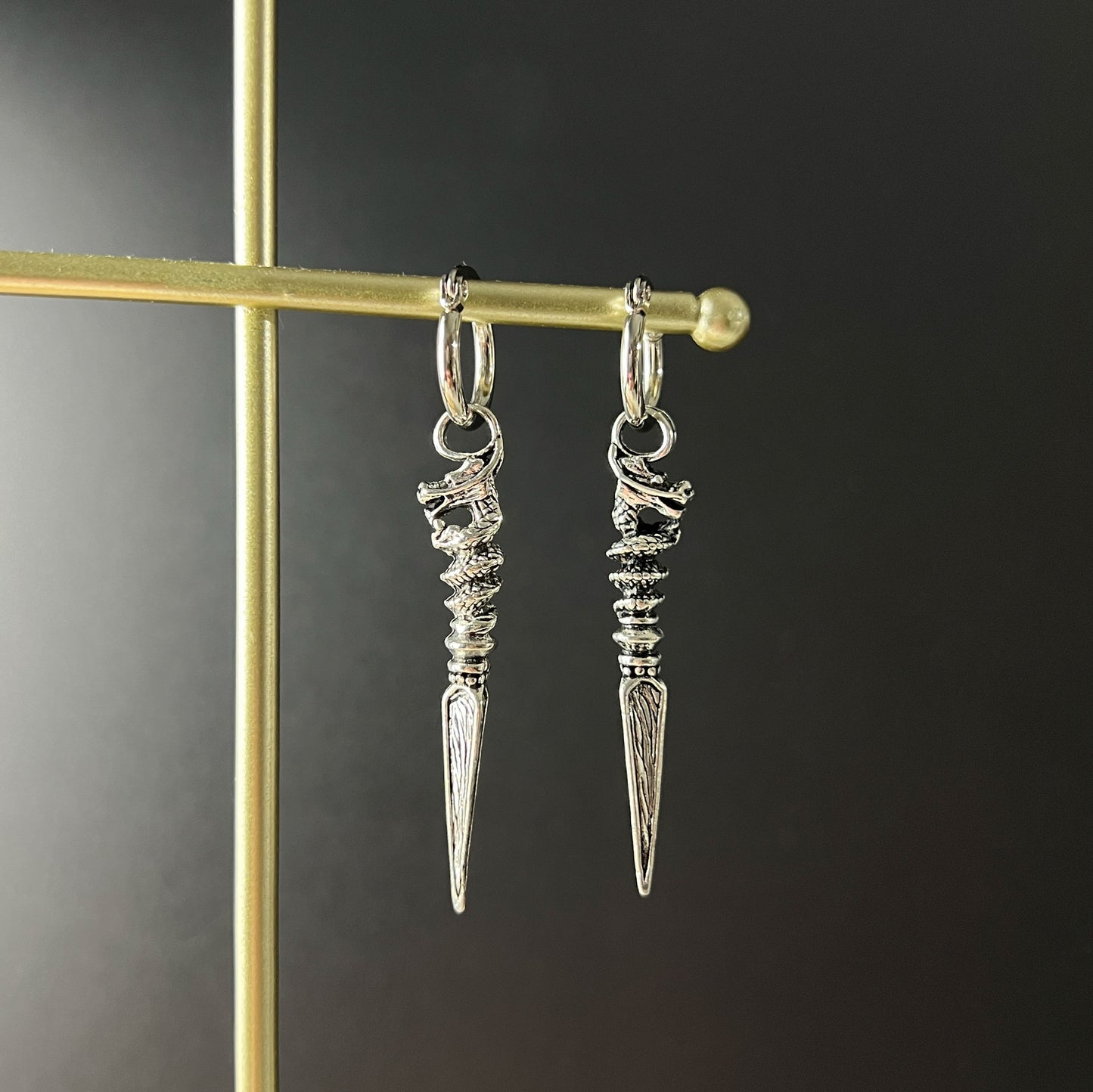 Dragon daggers hoops earrings Baguette Magick