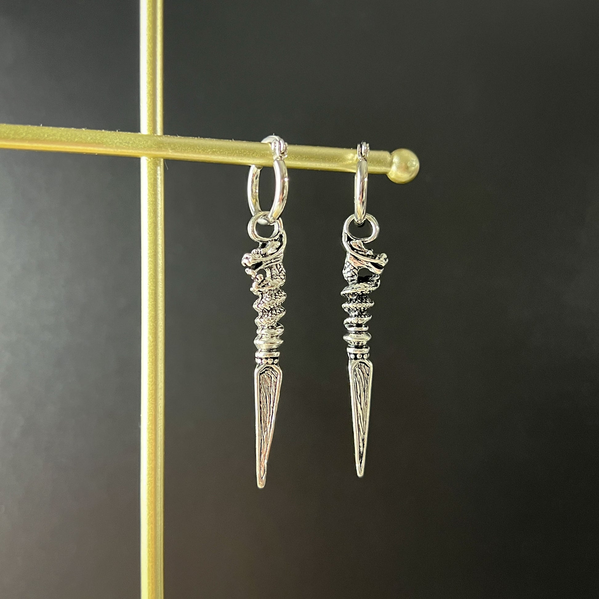 Dragon daggers hoops earrings Baguette Magick