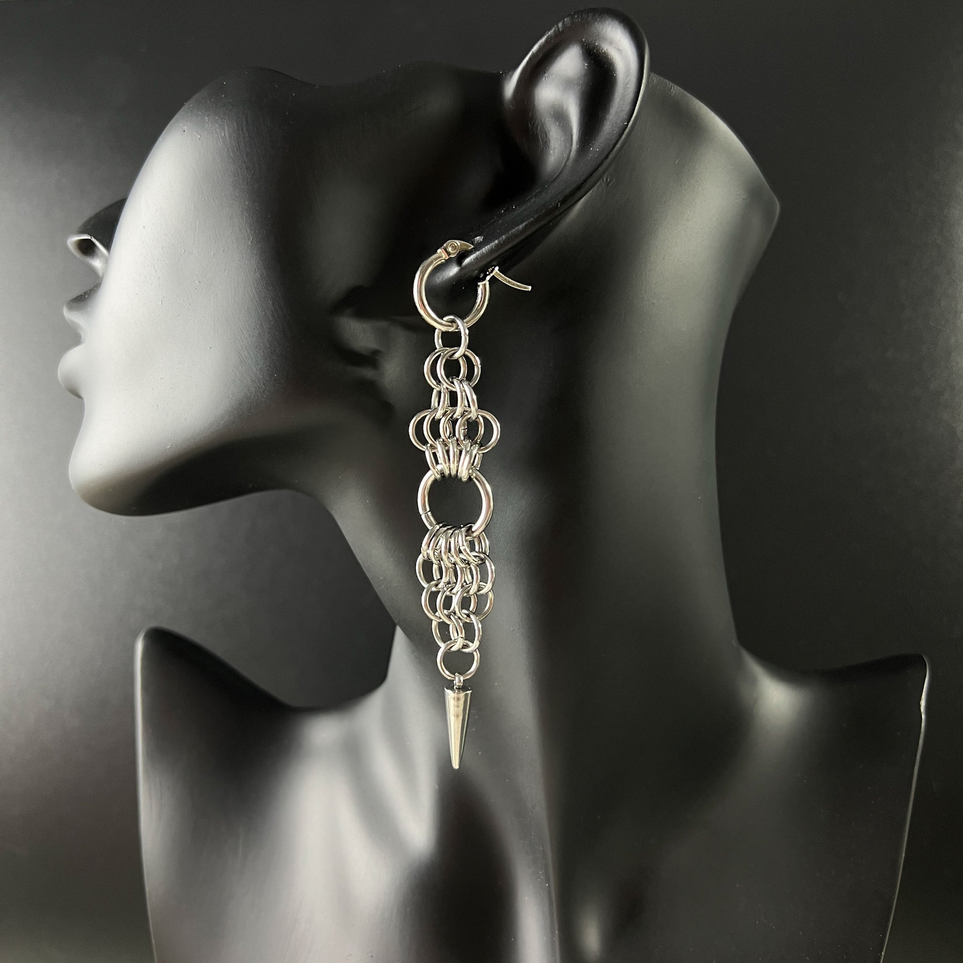 European 4 in 1 chainmail earrings made of stainless steel Baguette Magick