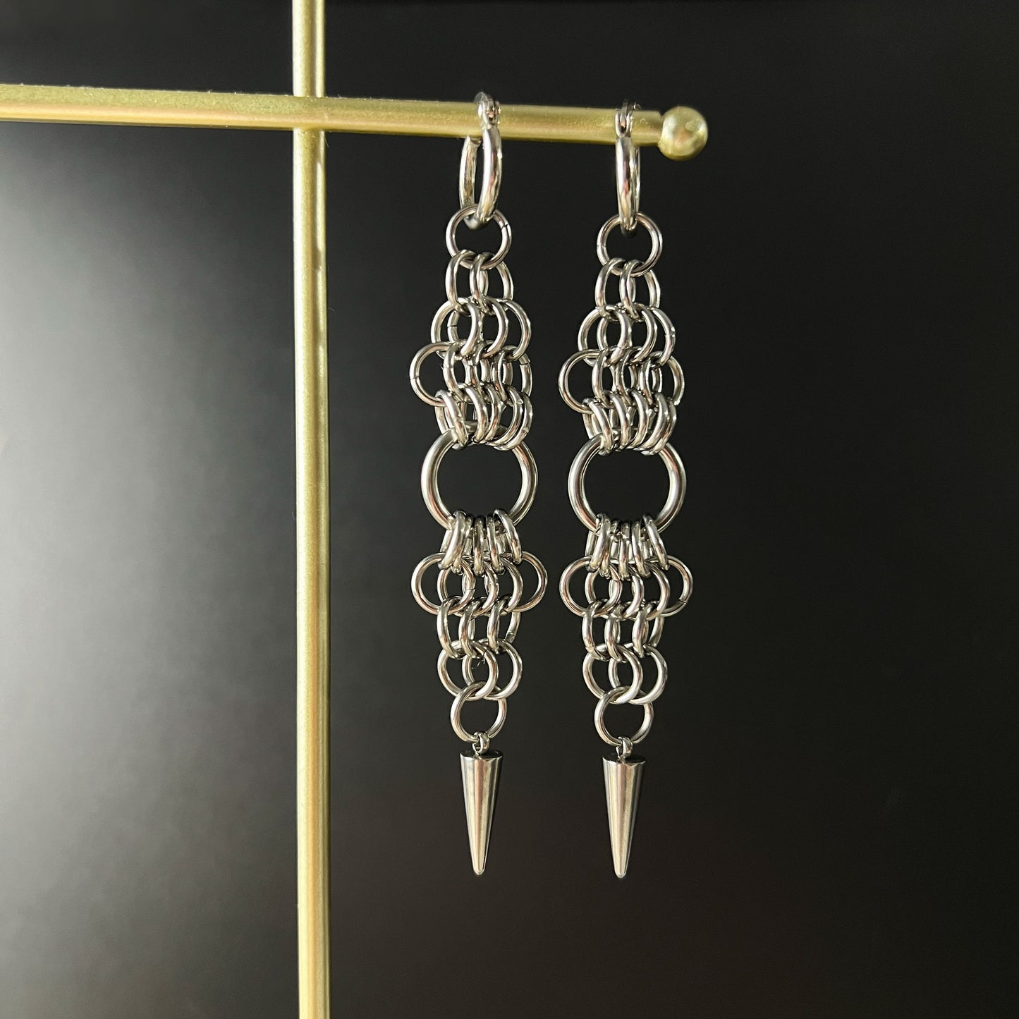 European 4 in 1 chainmail earrings made of stainless steel Baguette Magick