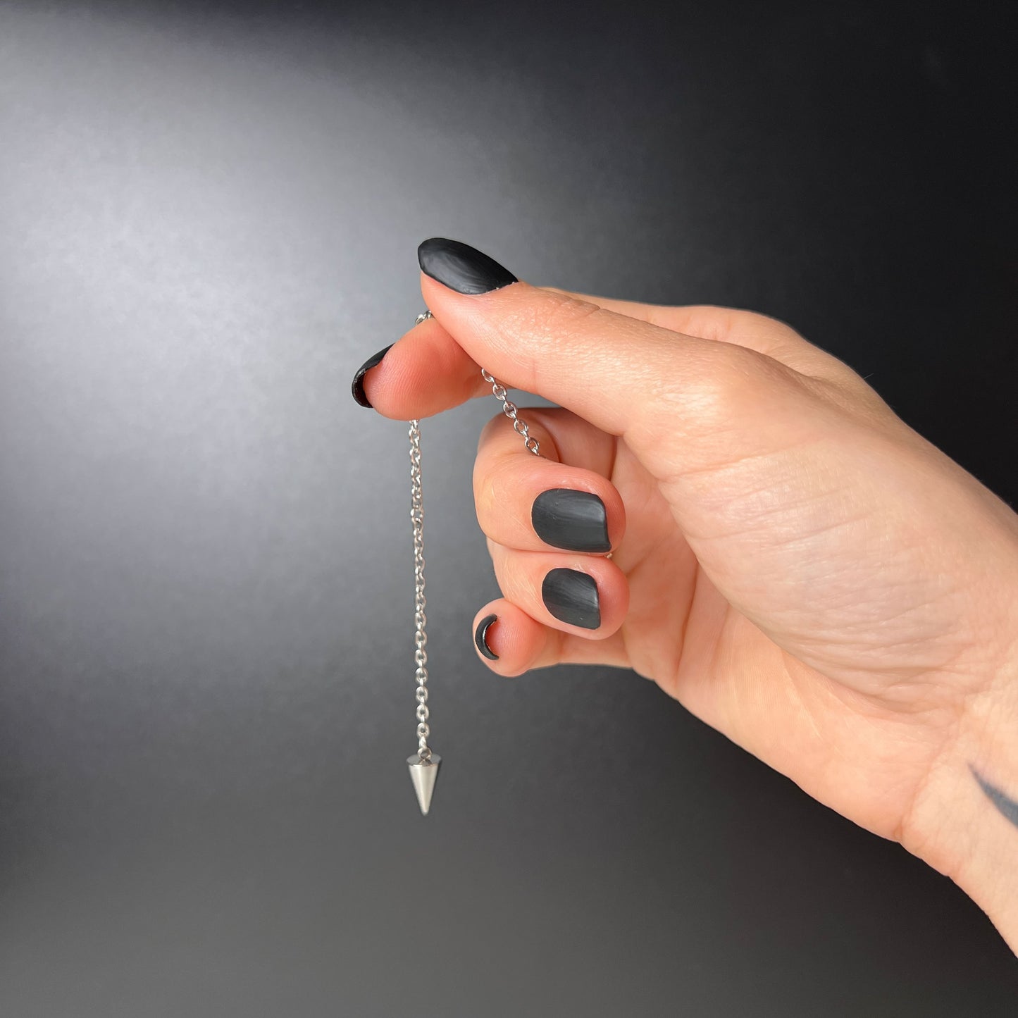 Secret pendulum earrings stainless steel spike and chains Baguette Magick