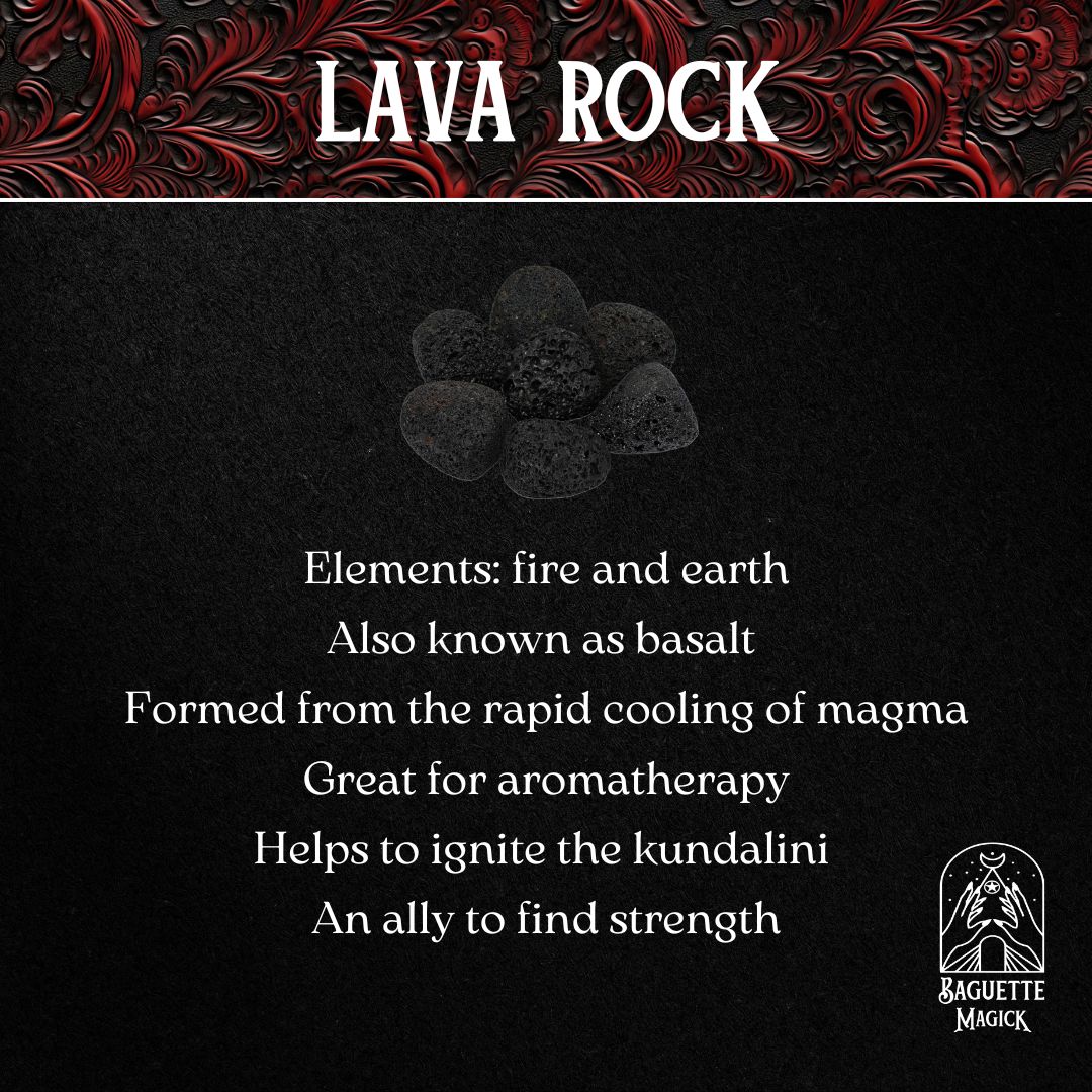 lava rock crystal gemstone spiritual properties and virtues Baguette Magick
