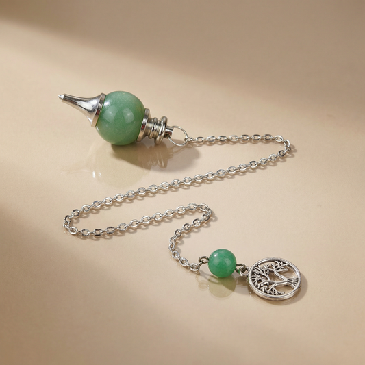 Pendule de radiesthésie Aventurine et arbre de vie Sephoroton