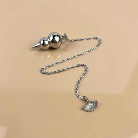 Wu Lou dowsing pendulum, feng shui gourd and ginkgo leaf