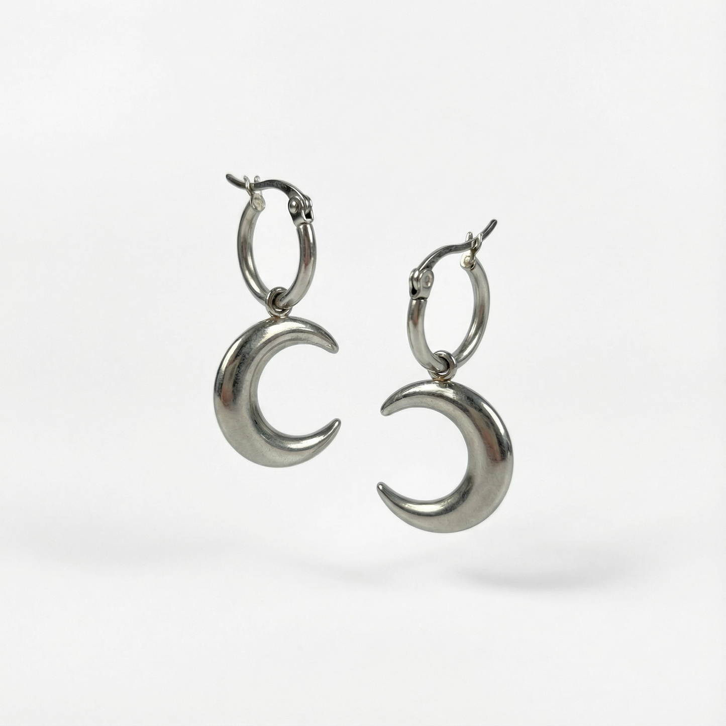 Crescent Moon pagan hoop earrings Baguette Magick