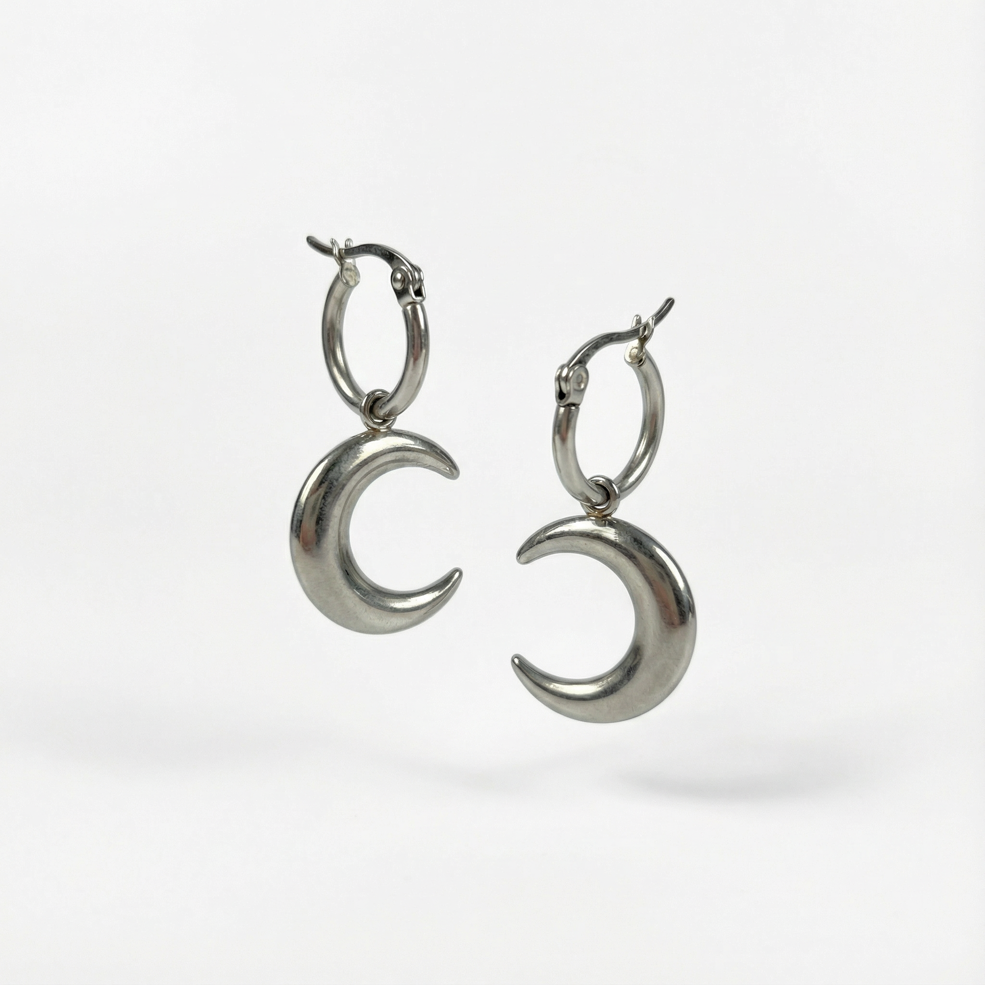 Crescent Moon pagan hoop earrings Baguette Magick