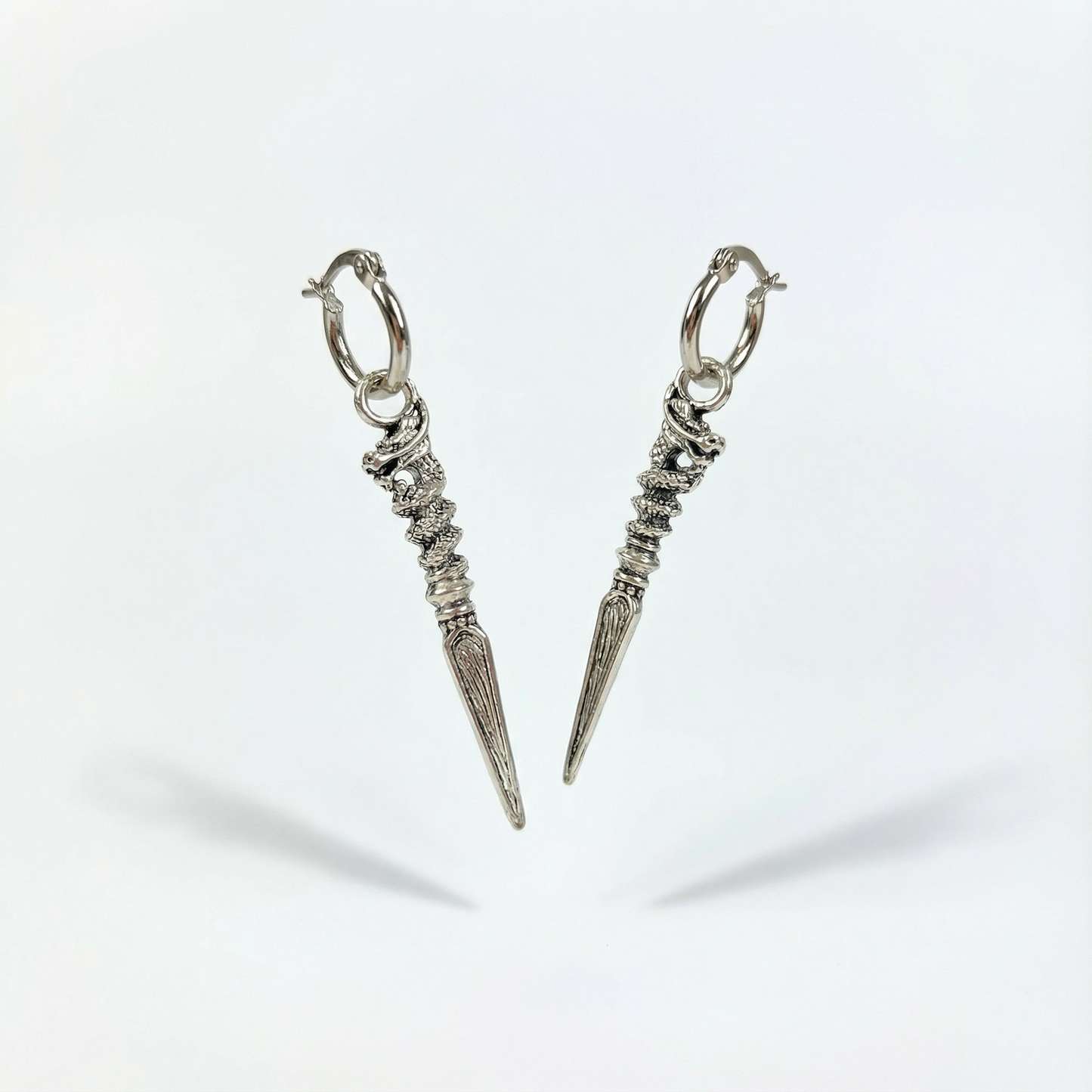 Dragon daggers hoops earrings