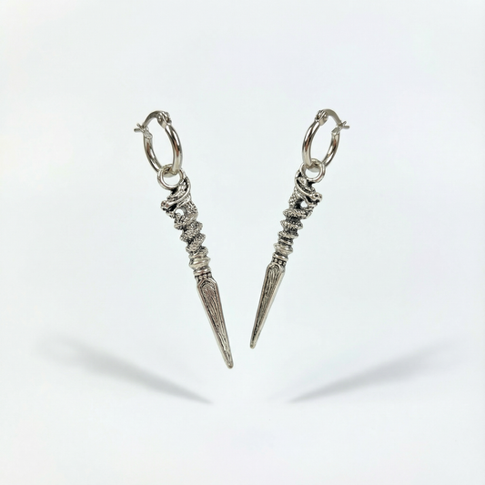 Dragon daggers hoops earrings