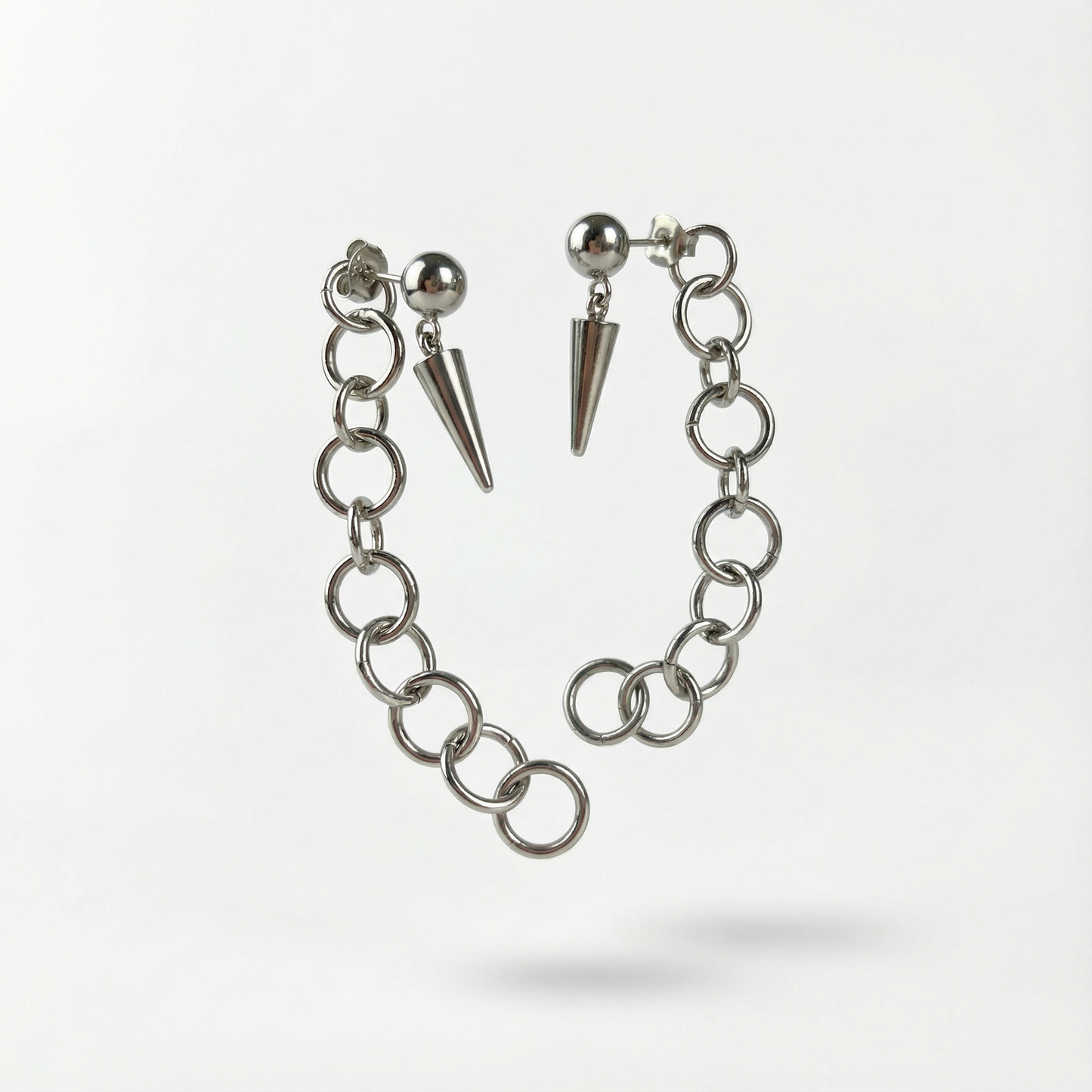 Spikes and back chunky chain stud earrings Baguette Magick