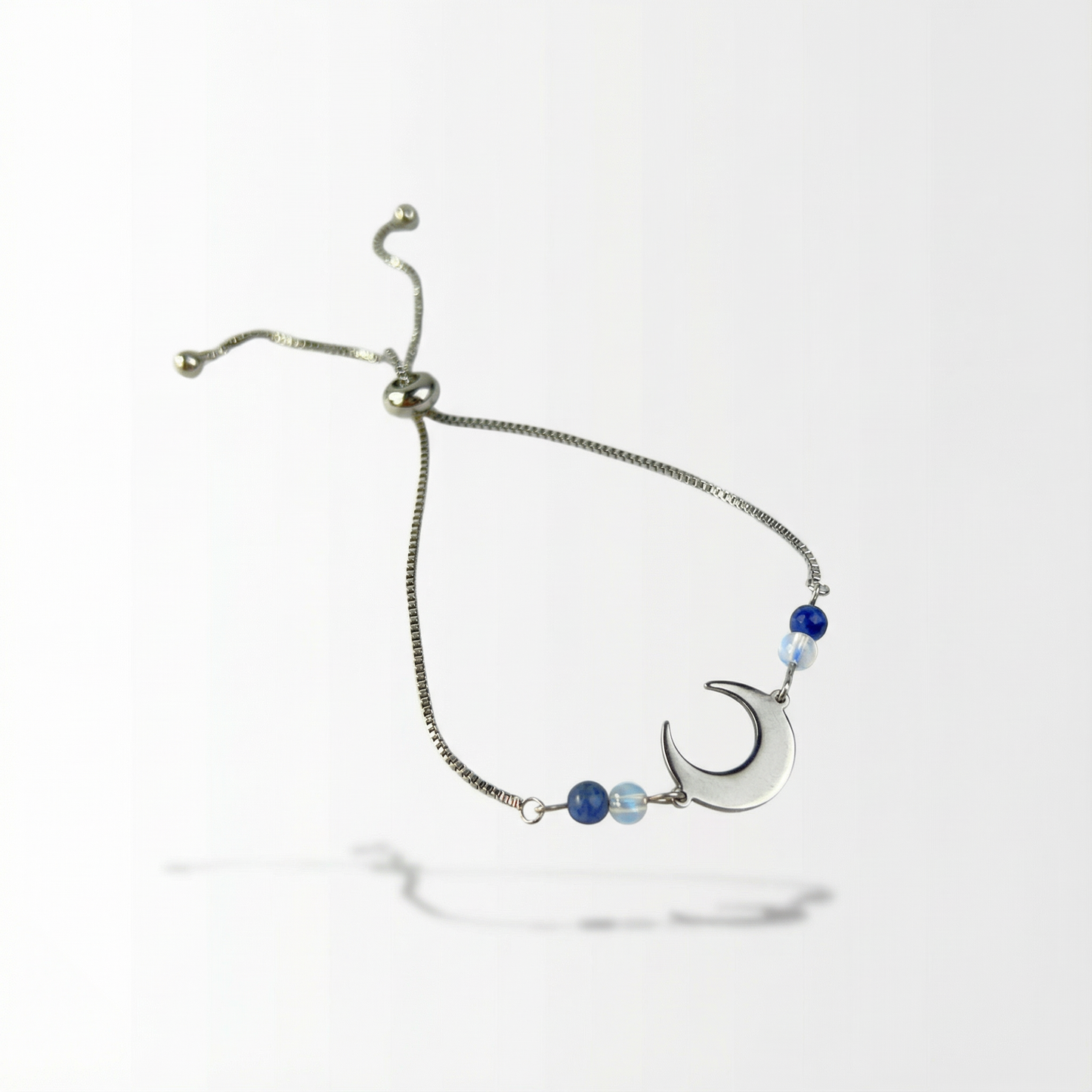 Lapis lazuli, opalite and crescent Moon slider bracelet Baguette Magick