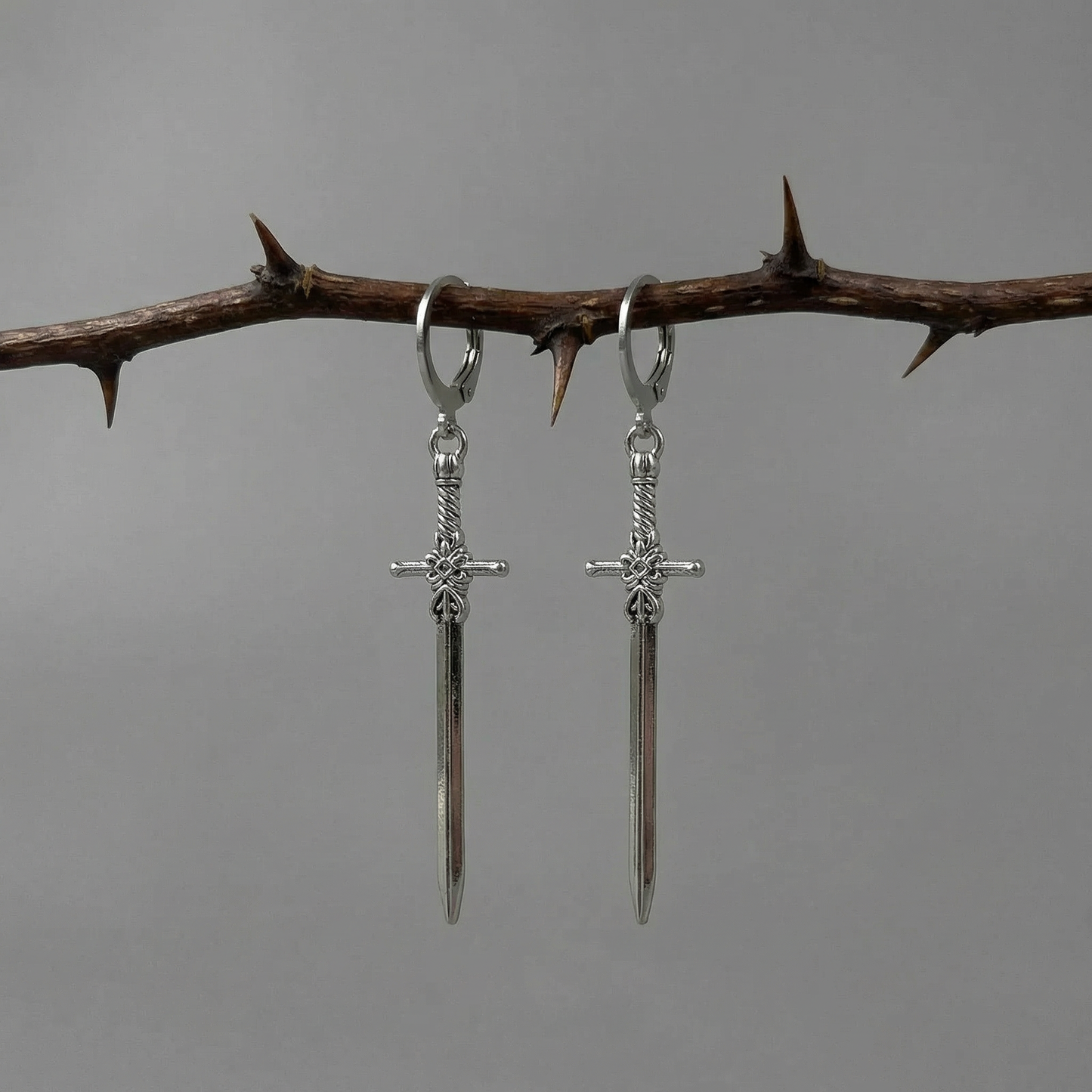 Medieval fantasy sword earrings Baguette Magick
