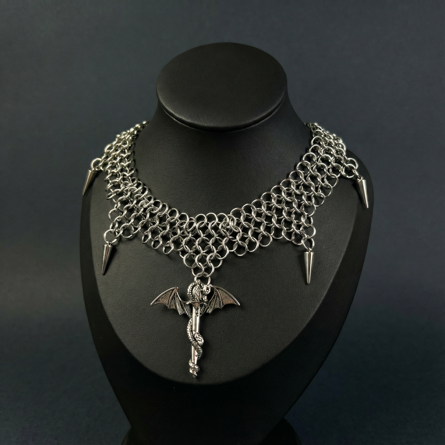 Dragon sword chainmail choker European 4 in 1 necklace