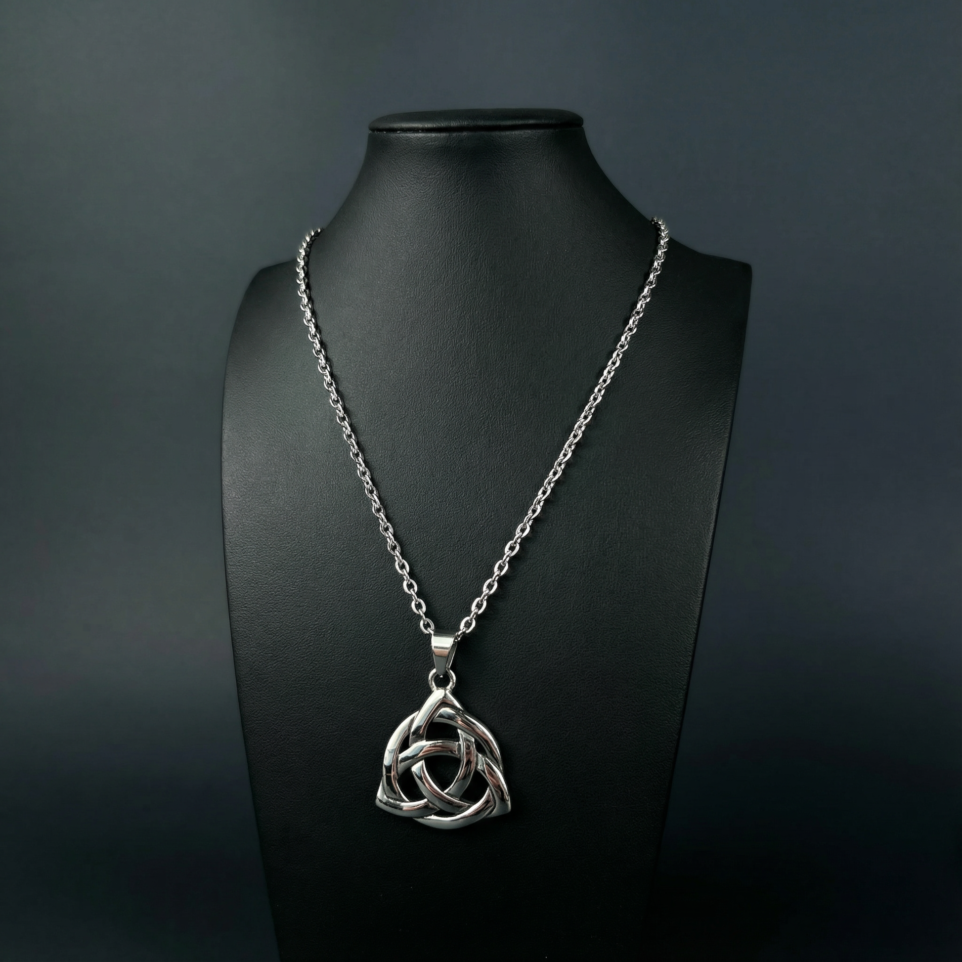 Big triquetra Celtic stainless steel pagan necklace Baguette Magick