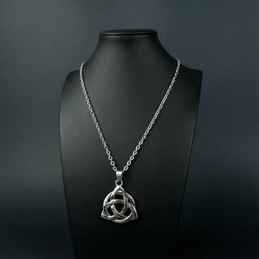 Big triquetra Celtic stainless steel pagan necklace Baguette Magick
