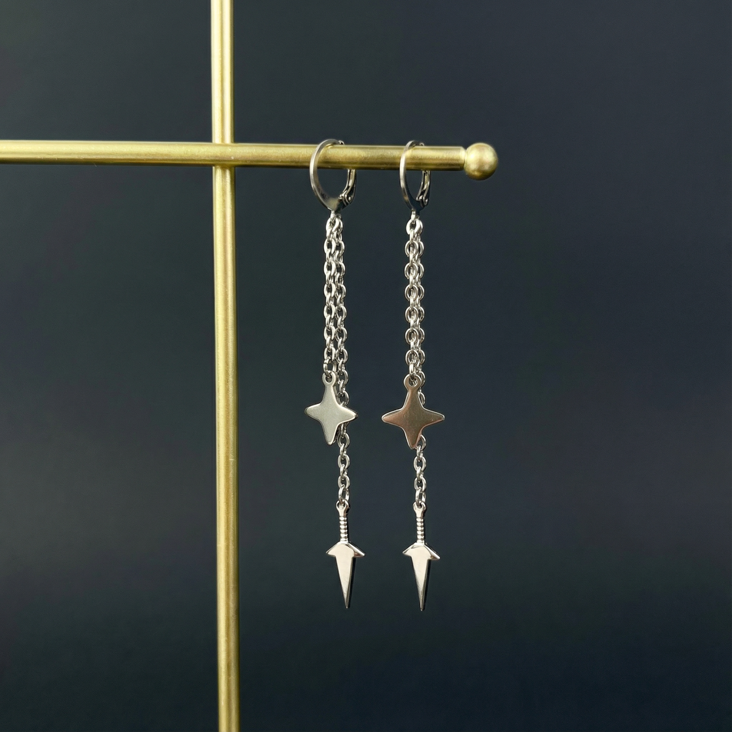 Kunai and shuriken earring, Mono or Pair