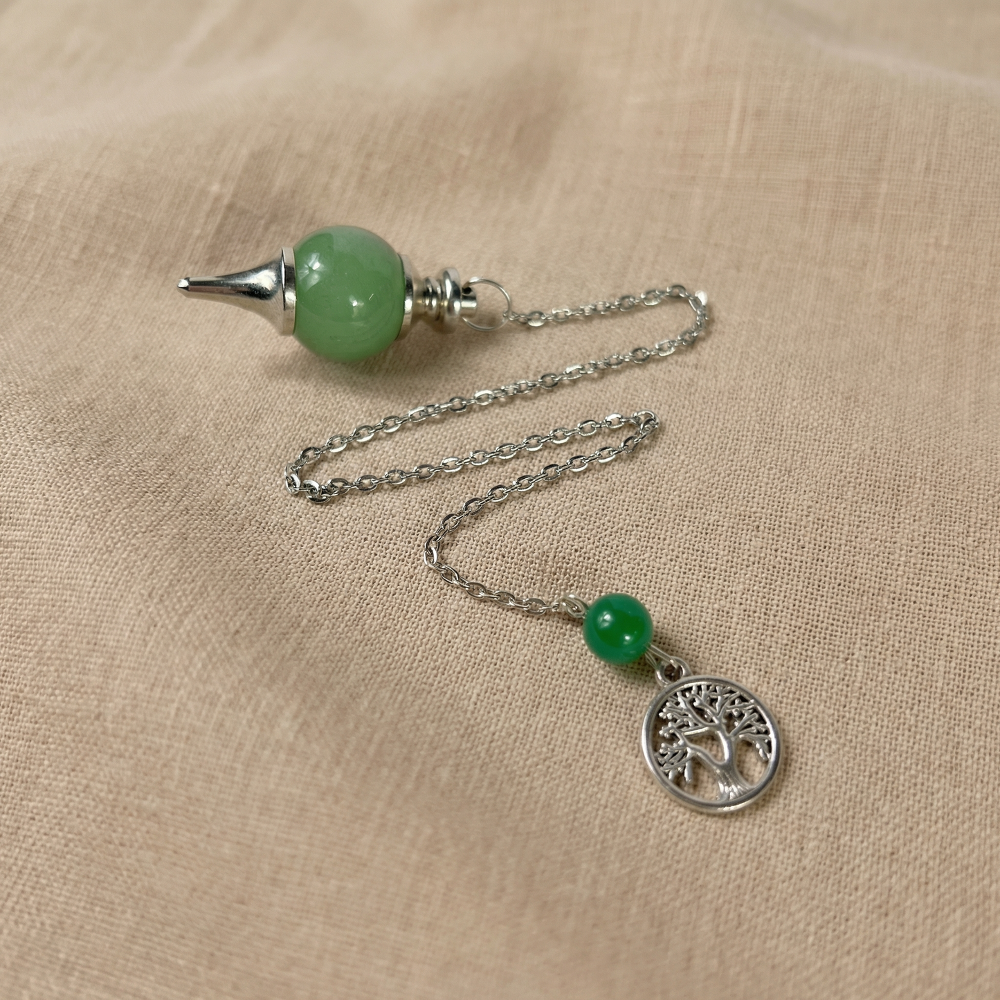 Aventurine and tree of life Sephoroton dowsing pendulum