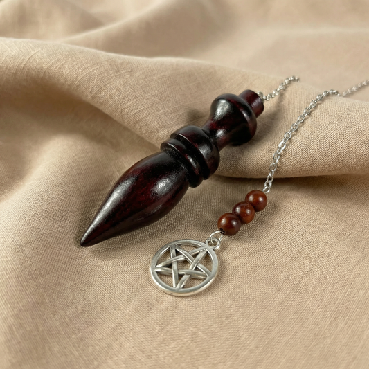 Coconut wood pentacle dowsing pendulum for divination