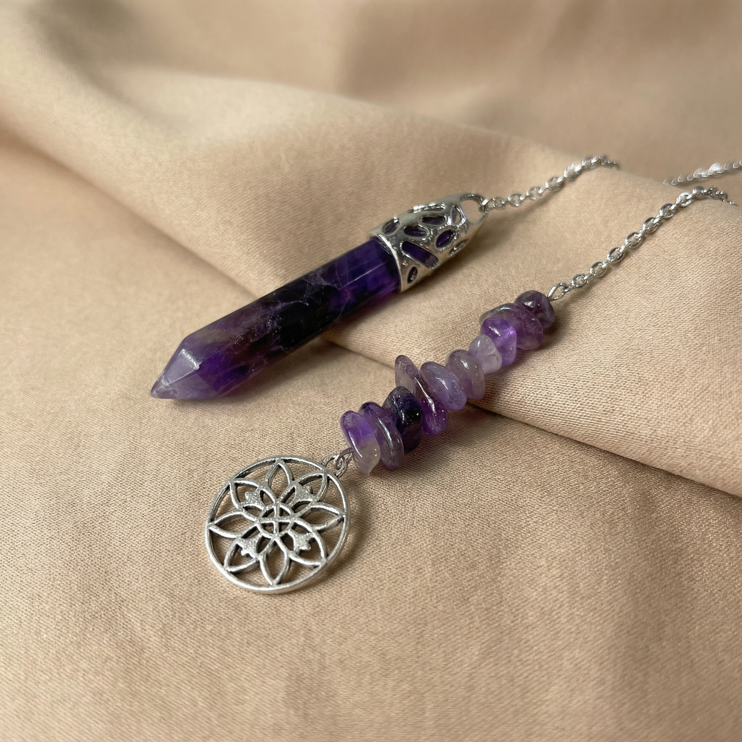Pendule améthyste et mandala