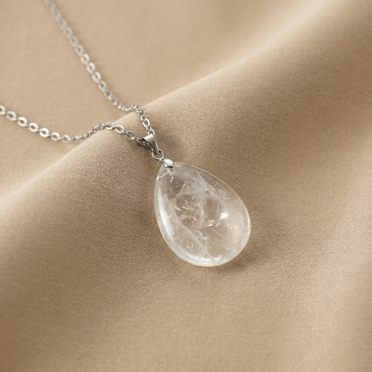 Clear quartz pendant necklace