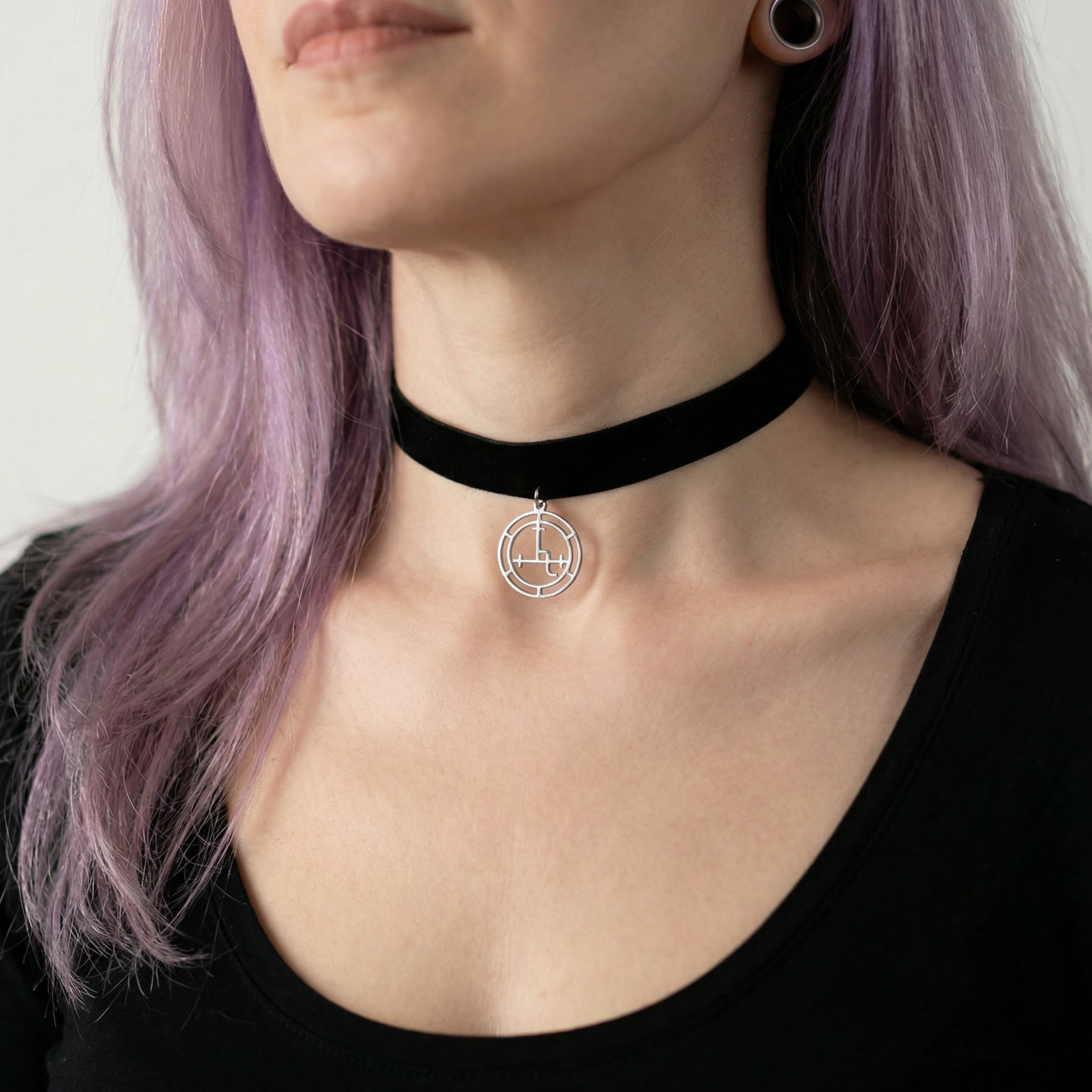 Black velvet Lilith sigil occult gothic choker Baguette Magick