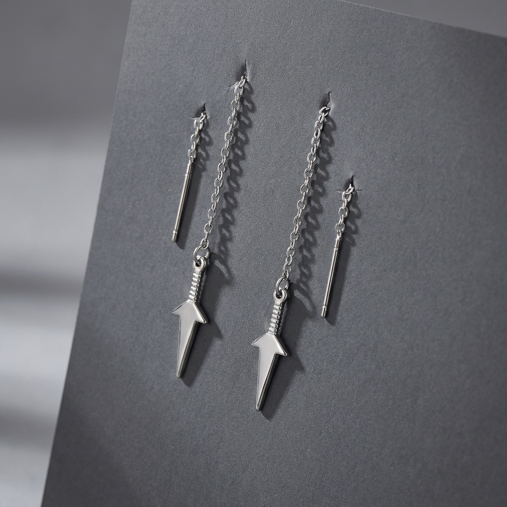 Kunai threader earrings, stainless steel Baguette Magick