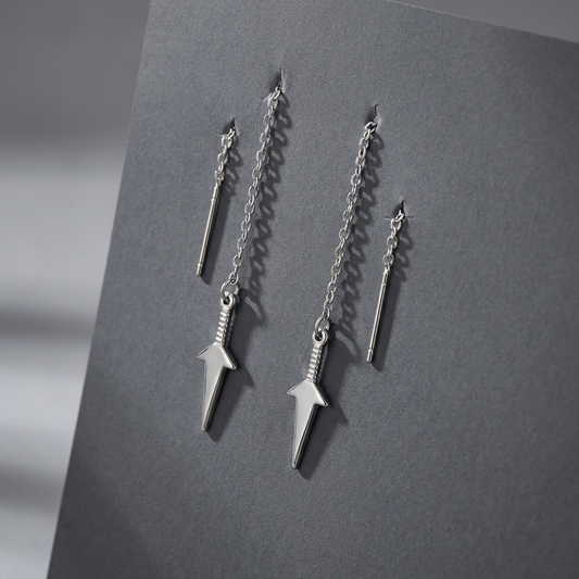Kunai threader earrings, stainless steel