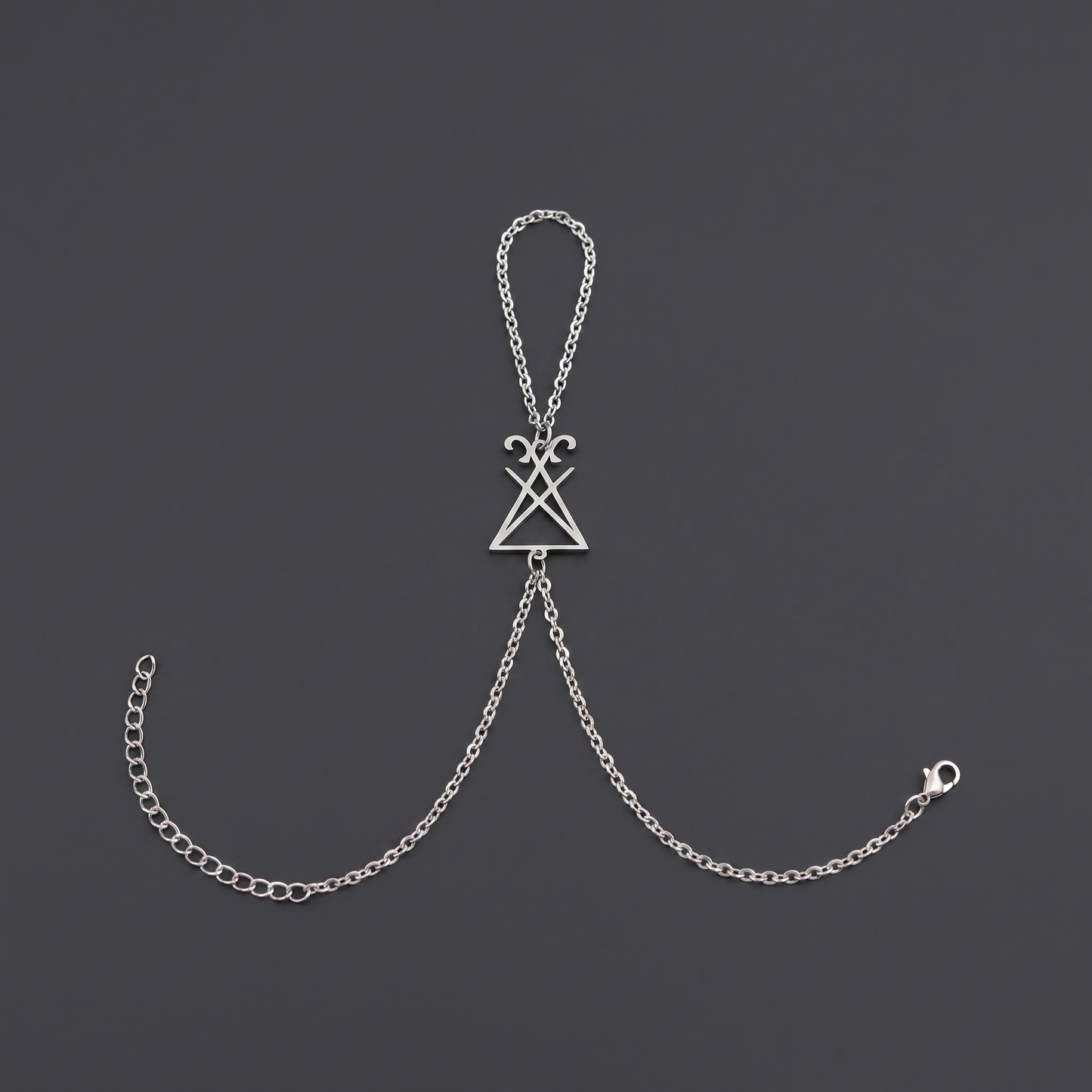 Lucifer sigil ring bracelet hand chain