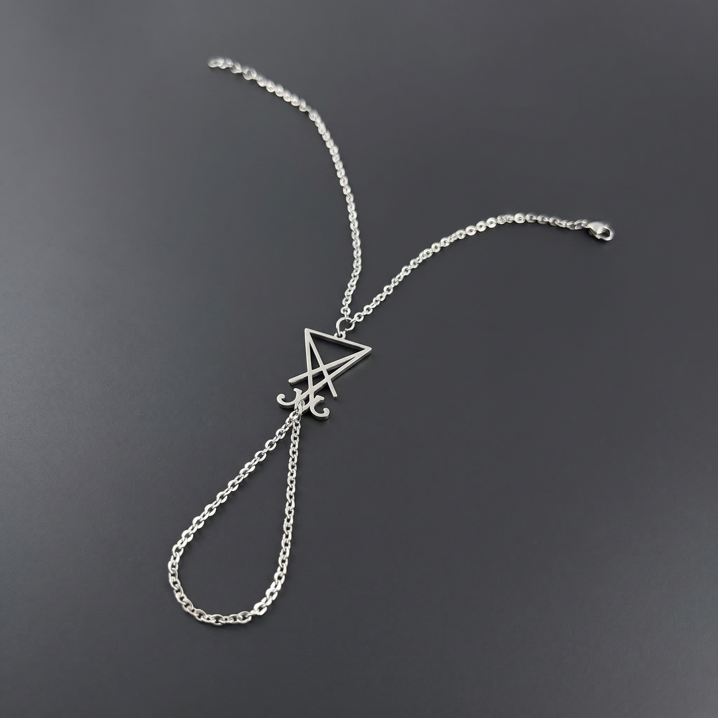 Lucifer sigil ring bracelet hand chain