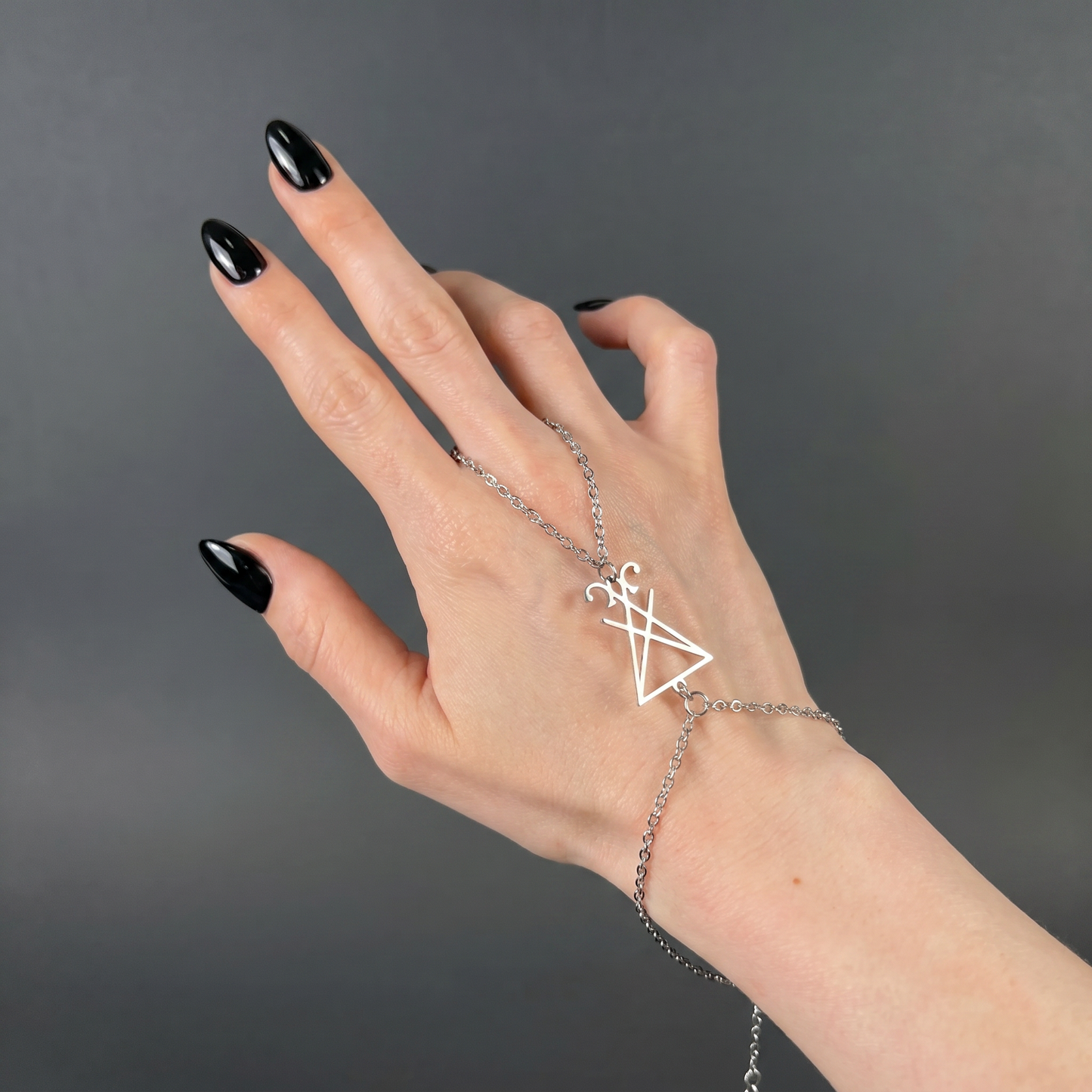 Lucifer sigil ring bracelet hand chain