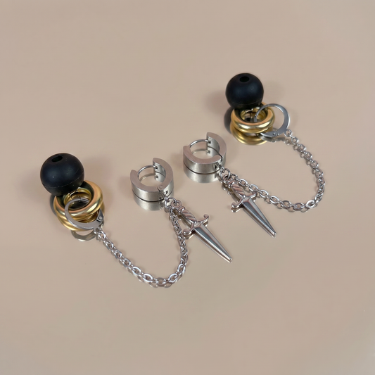 Dagger ear plug holder earrings Baguette Magick