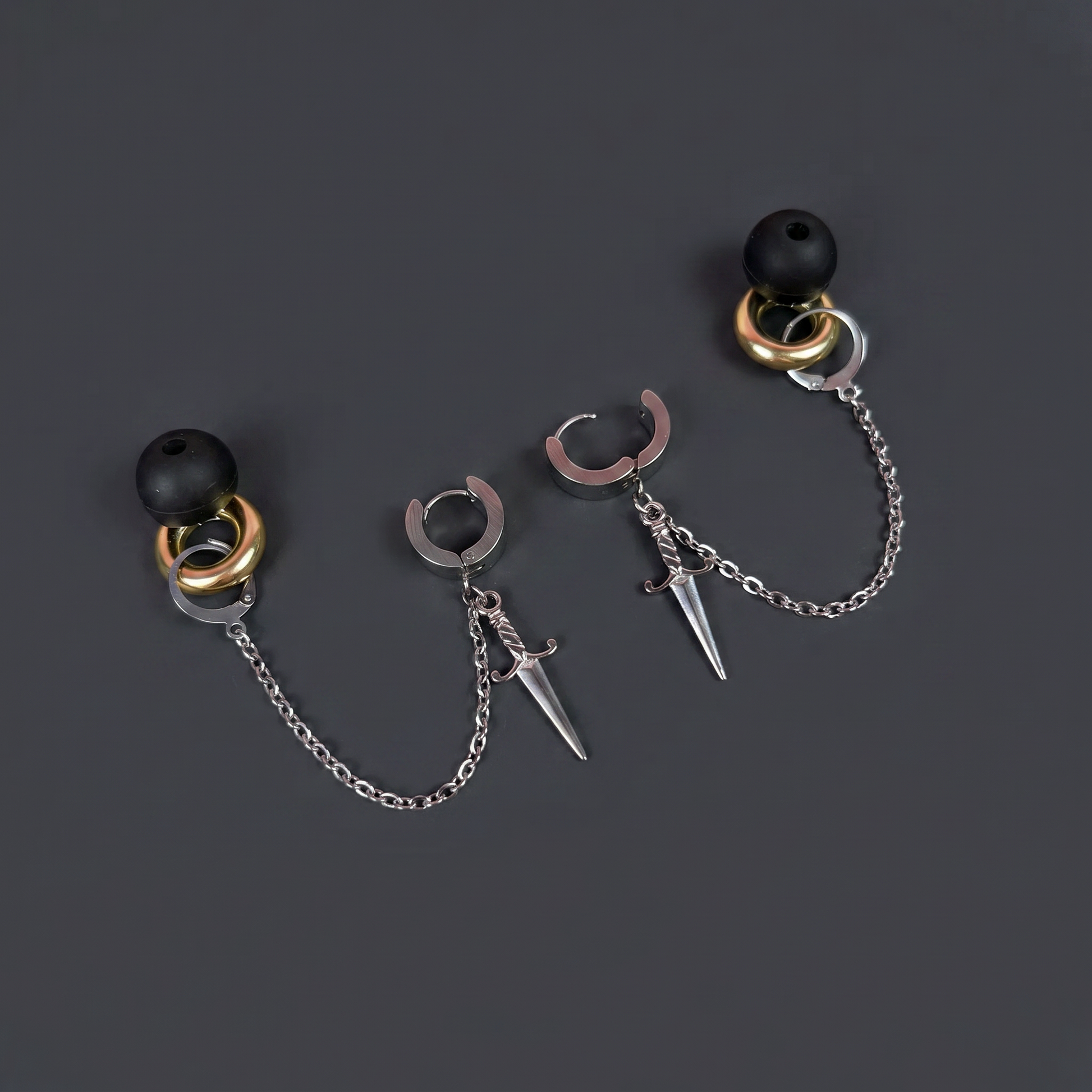 Dagger ear plug holder earrings Baguette Magick