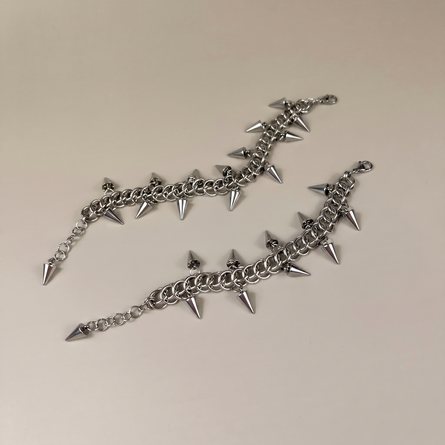 Half Persian spikes chainmail bracelet stainless steel Baguette Magick