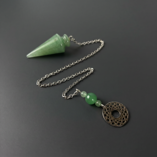 Aventurine pendulum with a geometric charm