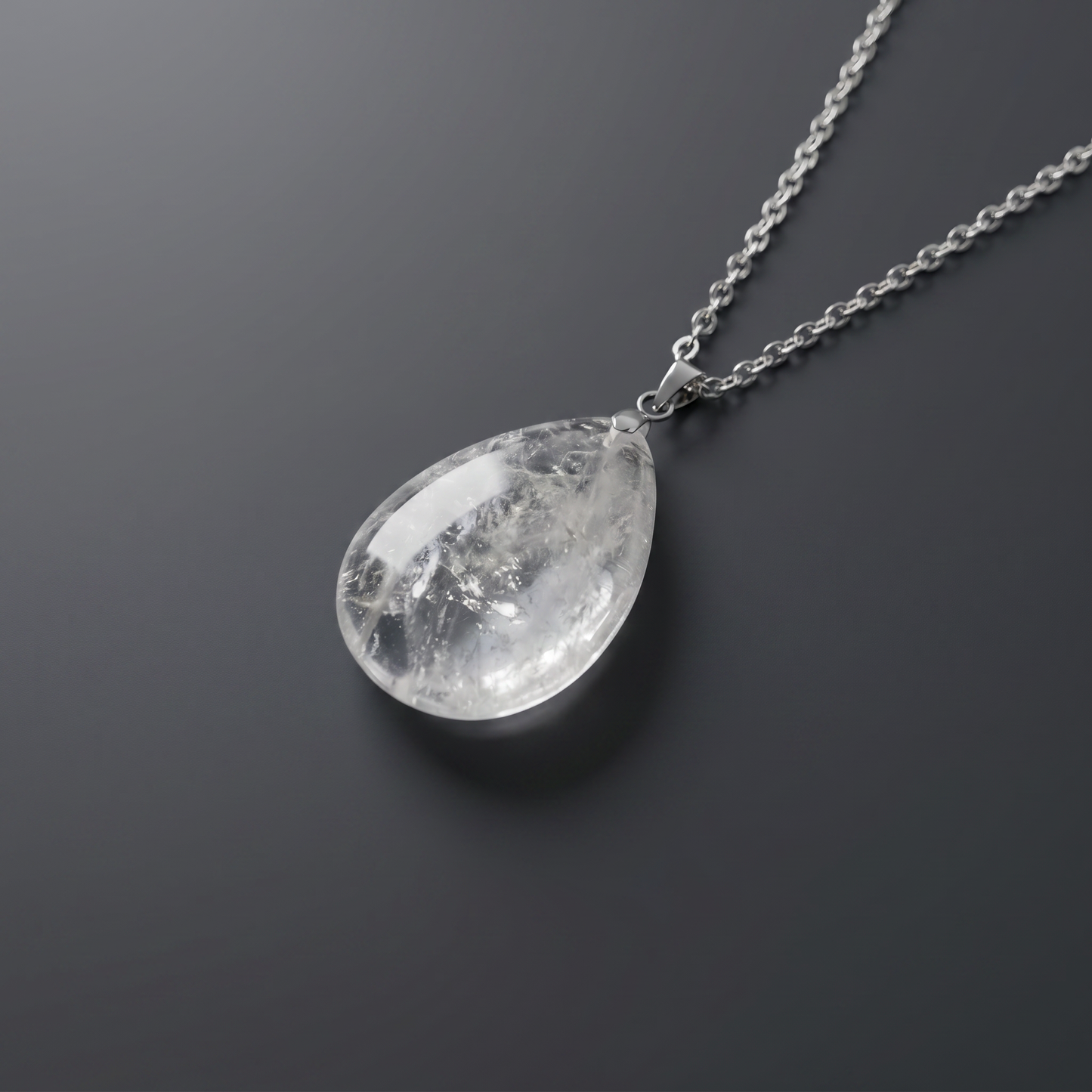 Clear quartz pendant necklace
