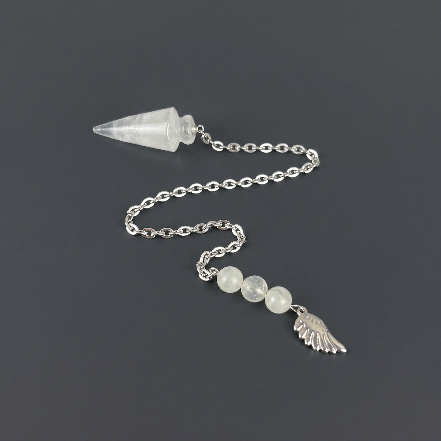 Quartz and stainless steel wing pendulum Baguette Magick
