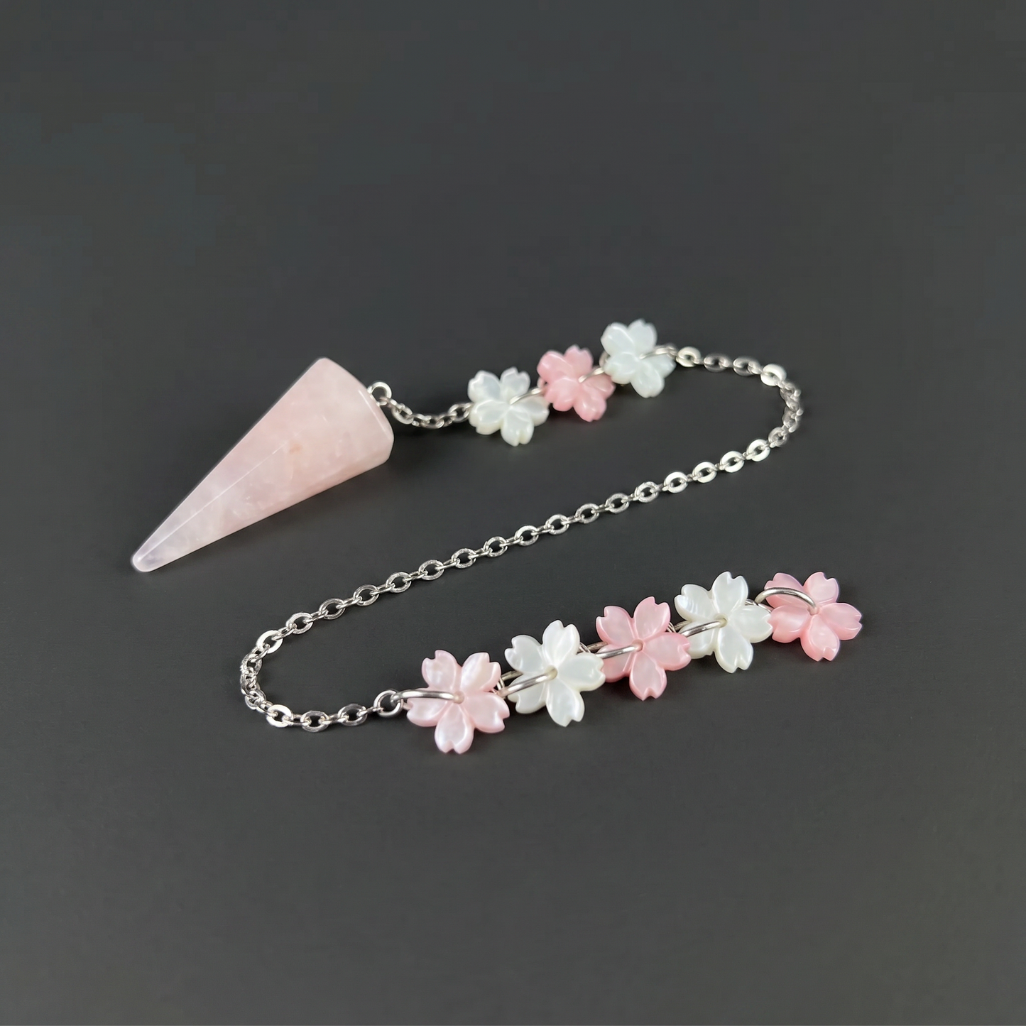 Sakura rose quartz dowsing pendulum Baguette Magick