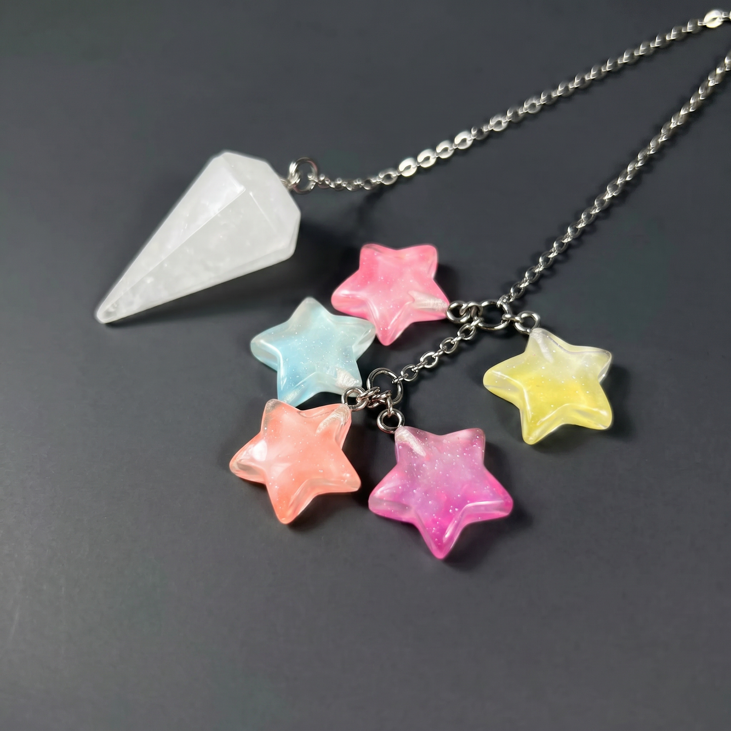 Quartz and stars dowsing pendulum Baguette Magick
