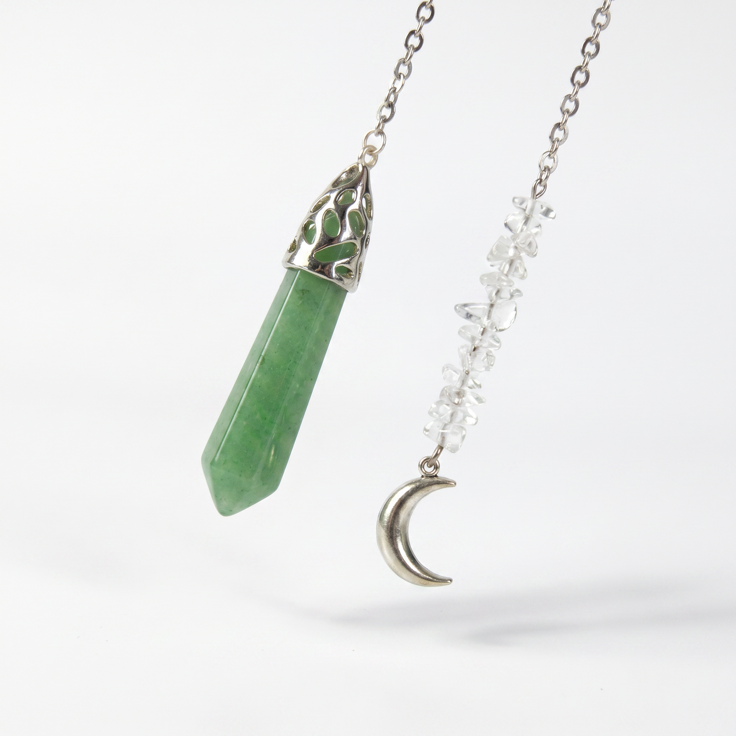 Aventurine and quartz Moon pendulum Baguette Magick
